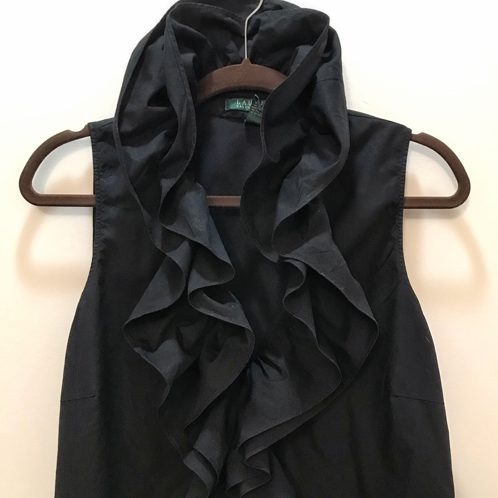 Ralph Lauren ruffle collar sleeveless blouse